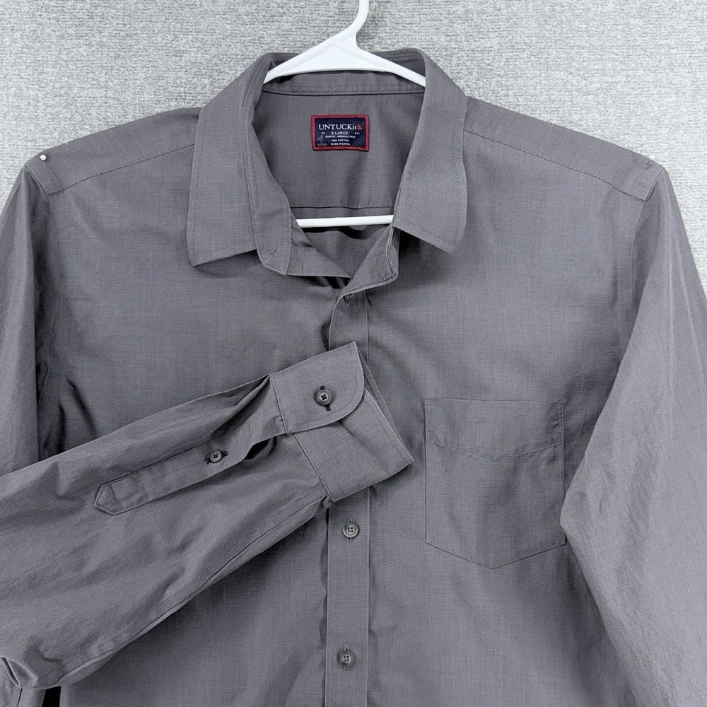 UNTUCKit Sangiovese Shirt Men Size XL Gray Long Sleeve Button Up